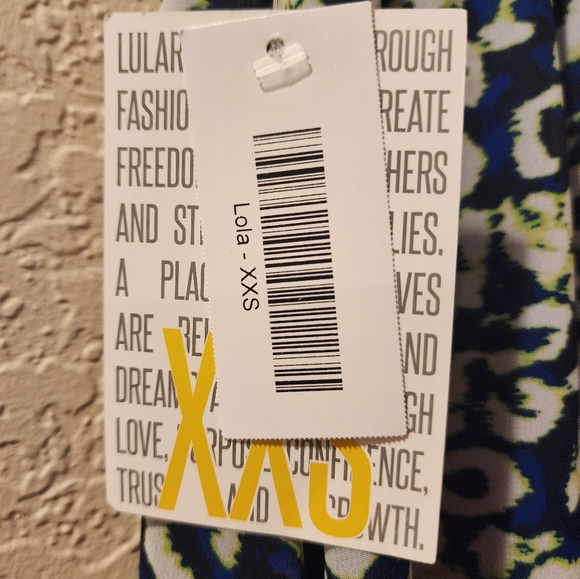 Lularoe Lola skirt XXS Cheetah pattern lime green cobalt blue black  NWT - Picture 2 of 4